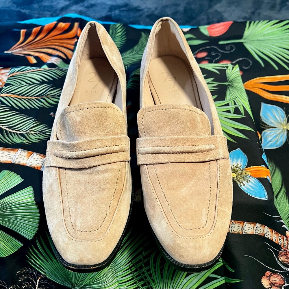 27 Edit Naturalizer Women’s Suede Tan Caroline Preppy Casual Work‎ Loafers 8.5